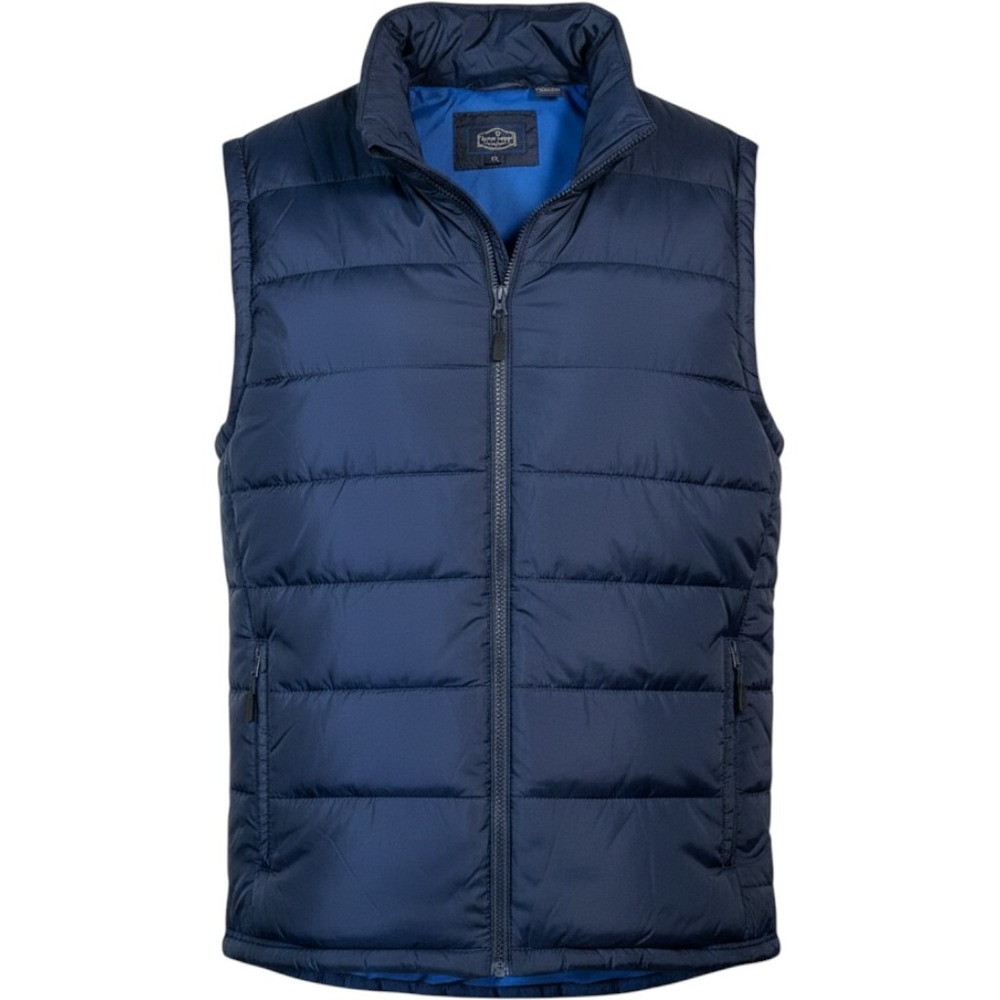 Nat Nast Mens Puffer Vest Blue Quilted Zip Front Sleeveless Jacket Outdoor Sz XL